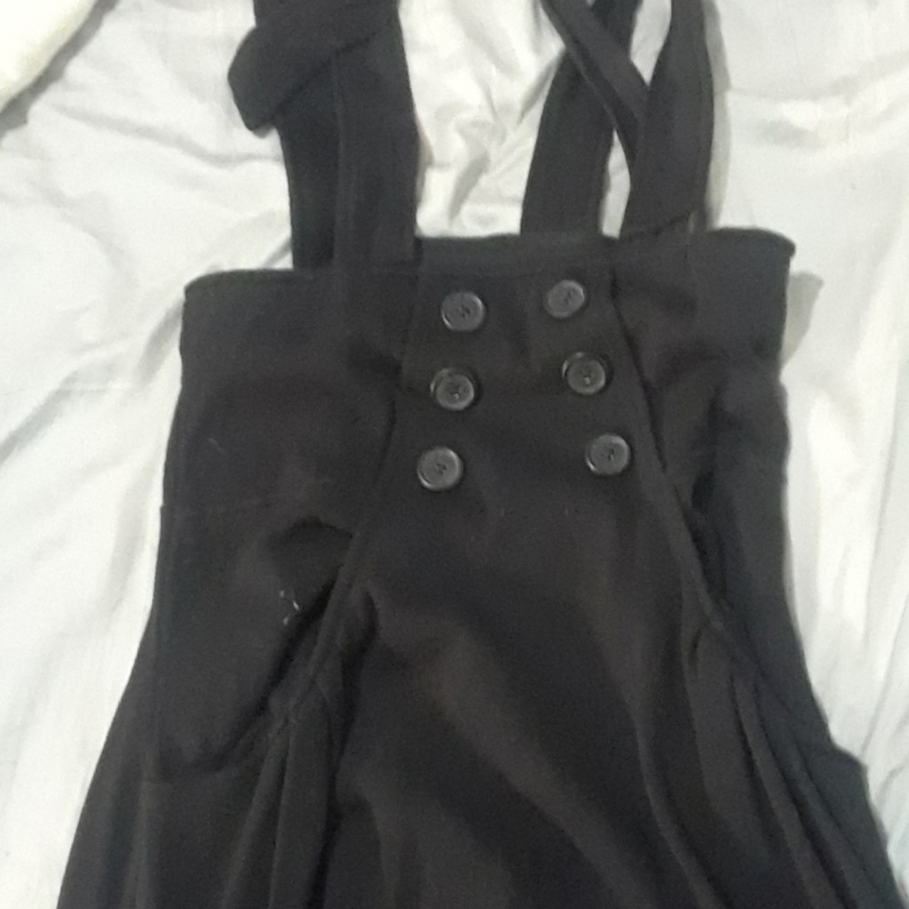 Abbey dawn dress jumper top suspender strap pocket